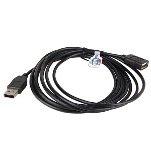 12' USB 2.0 A (M) to A (F) Extension Cable (Black)